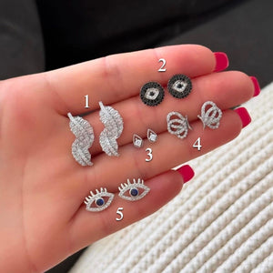 Aretes - mini hojas, mini ojos, mini alas mariposa