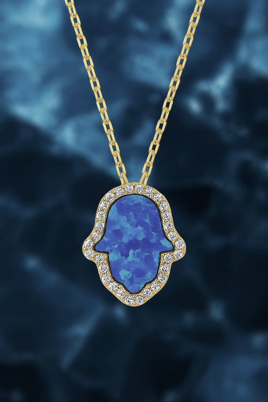 Mano Hamsa Ópalo Marino