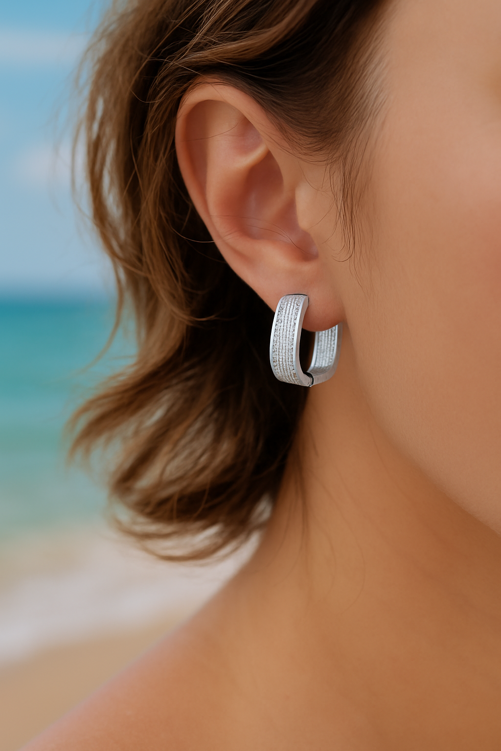 Arracadas Rectas Texturizadas