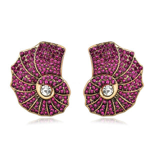 Aretes de concha rosa