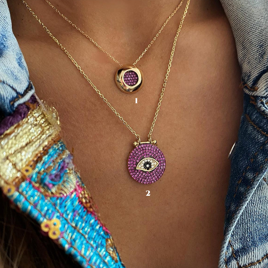 Protección Rosa - Dije Minimalist - Ojo Turco
