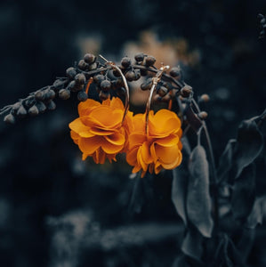 Aretes - Flores naranjas